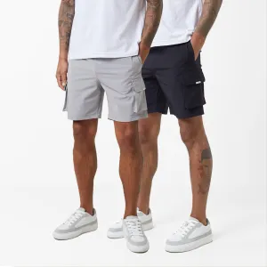 2-Pack Premium Tech Cargo Short | Black /  Ice Grey