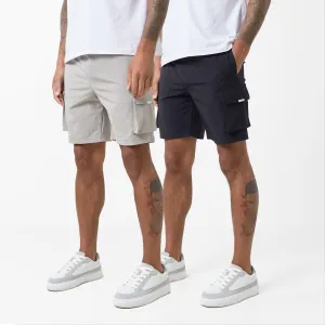 2-Pack Premium Tech Cargo Short | Black / Stone