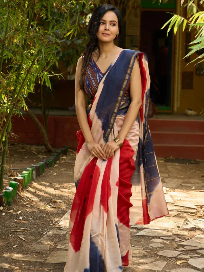 ABSTRACT PRINT DESIGNER COTTON SAREE