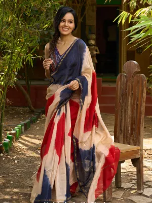 ABSTRACT PRINT DESIGNER COTTON SAREE