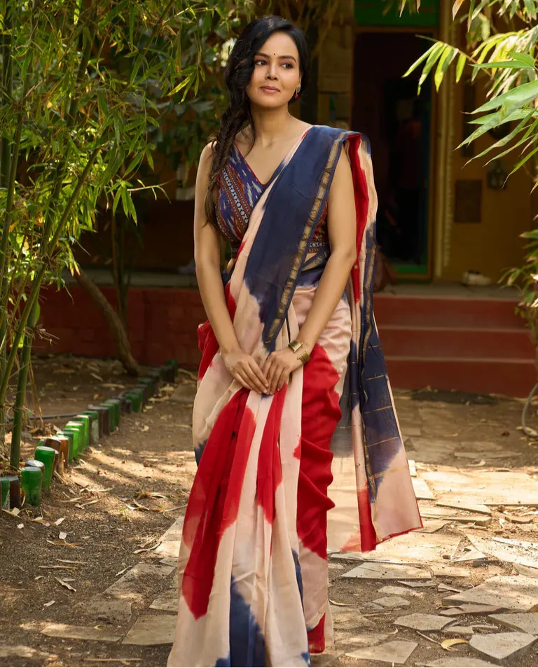 ABSTRACT PRINT DESIGNER COTTON SAREE