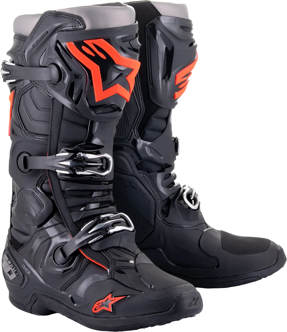 ALPINESTARS Tech 10 Boots - Black/Red Fluorescent - US 8 2010020-1030-8
