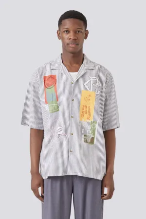 BARNEY COOLS D-TECH SHIRT - BLUE STRIPE