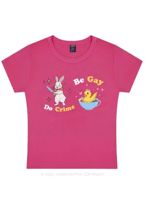 Be Gay Do Crime Pride Y2K Baby Tee Cherrykitten