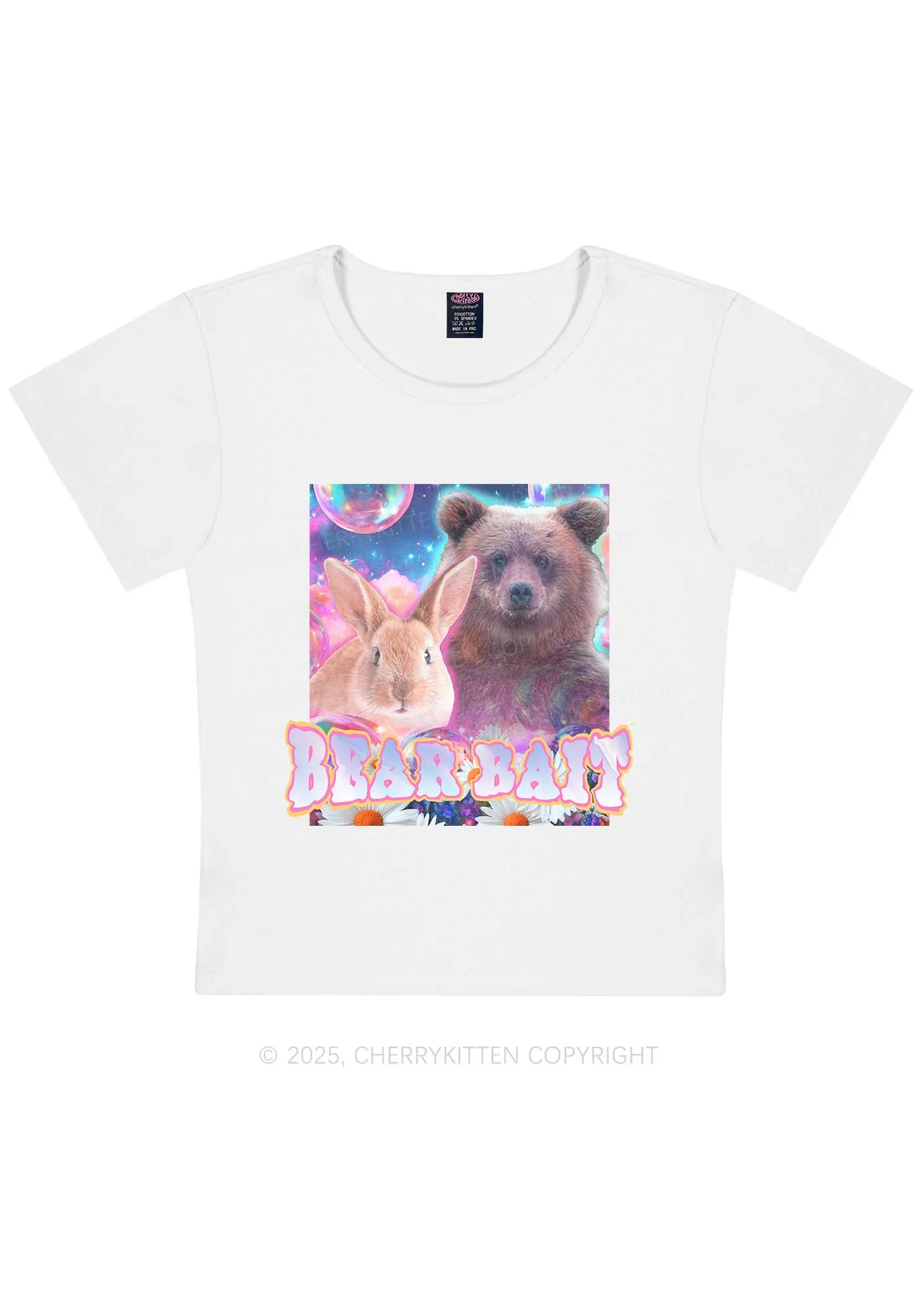 Bear Bait Pride Y2K Baby Tee Cherrykitten