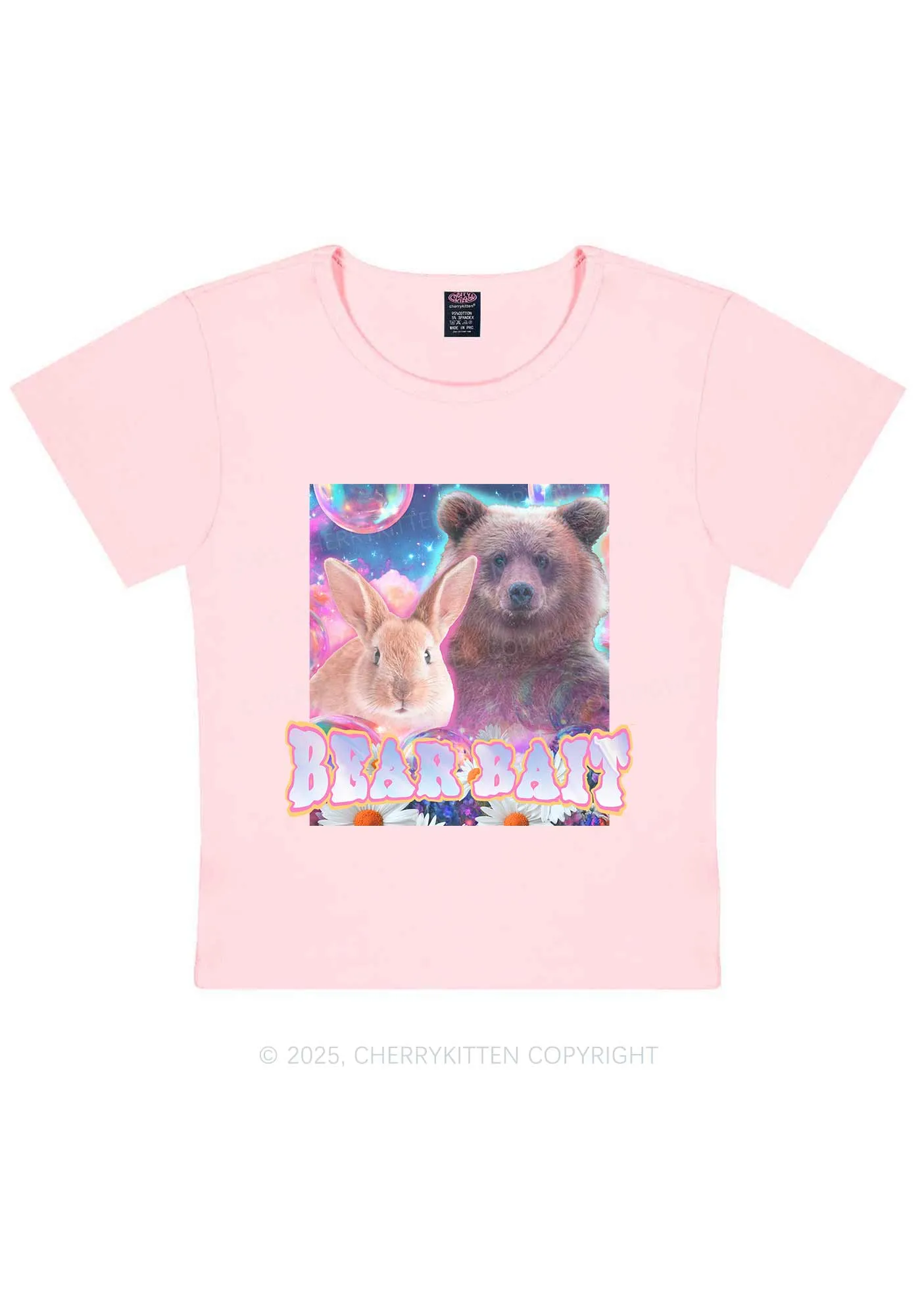 Bear Bait Pride Y2K Baby Tee Cherrykitten