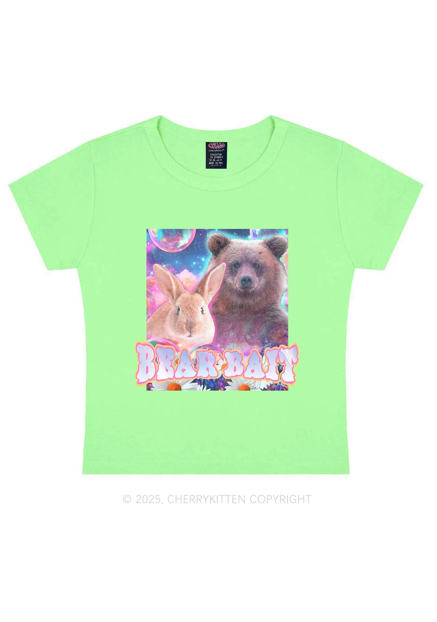 Bear Bait Pride Y2K Baby Tee Cherrykitten