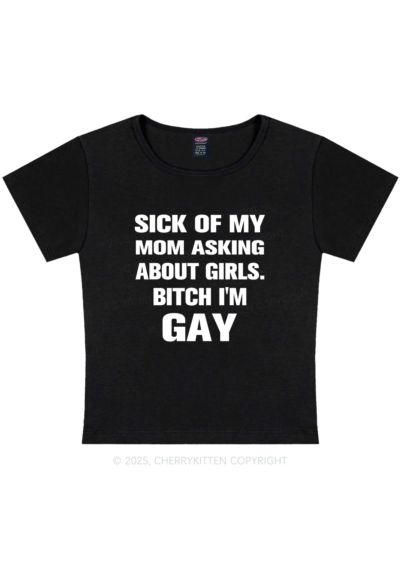 Bxxch Im Gay Pride Y2K Baby Tee Cherrykitten