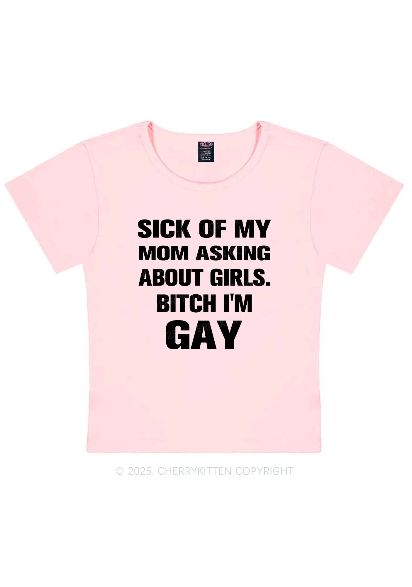 Bxxch Im Gay Pride Y2K Baby Tee Cherrykitten