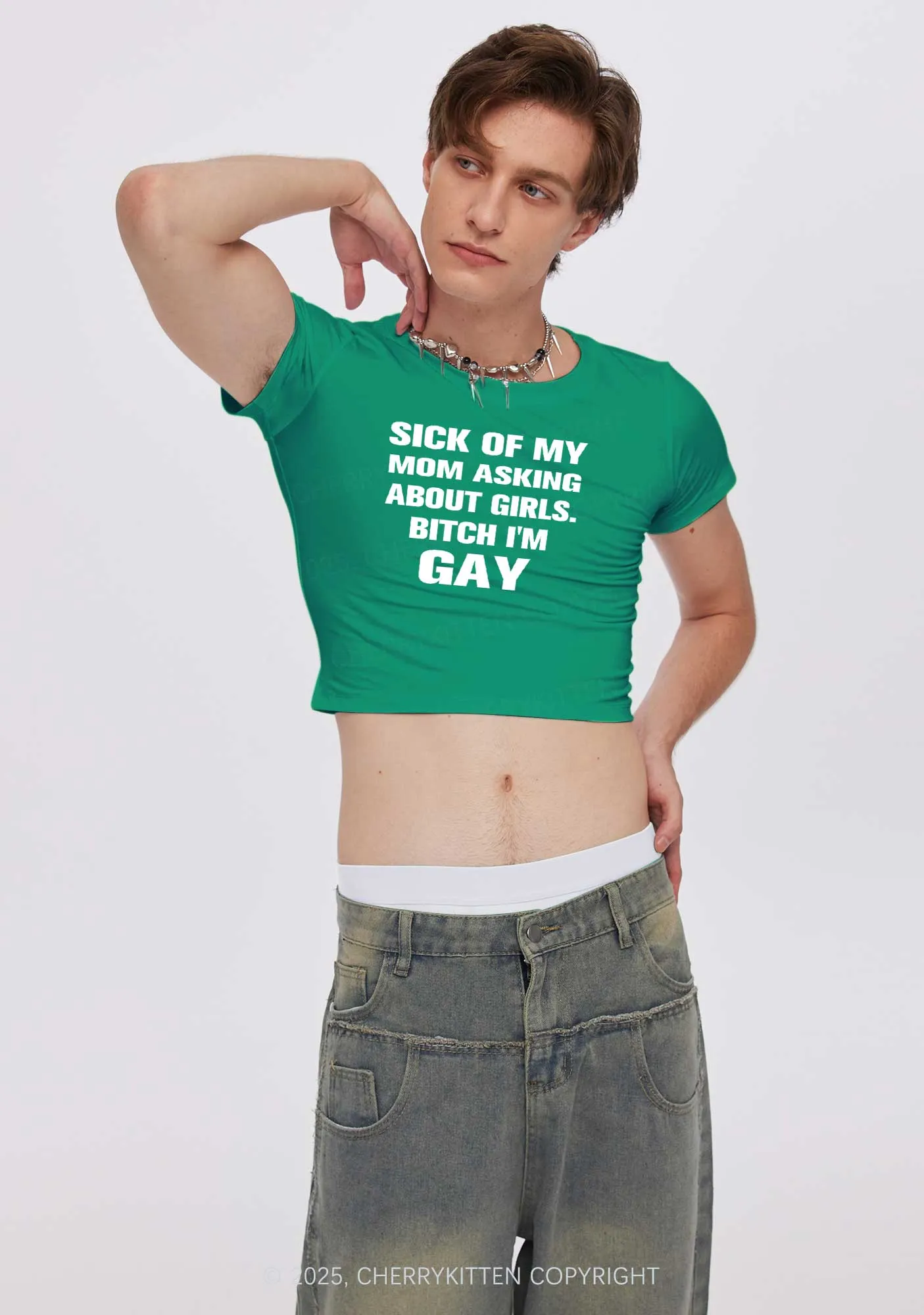Bxxch Im Gay Pride Y2K Baby Tee Cherrykitten