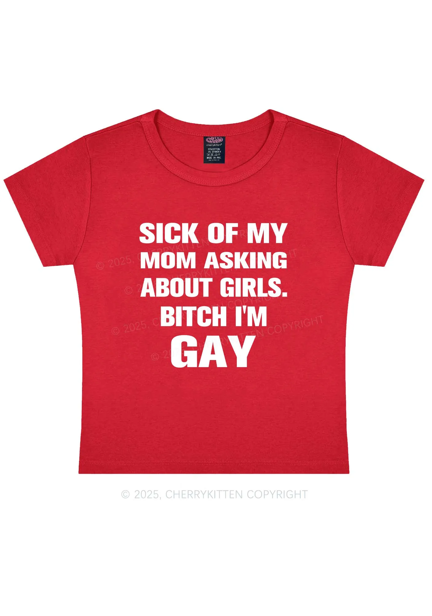 Bxxch Im Gay Pride Y2K Baby Tee Cherrykitten