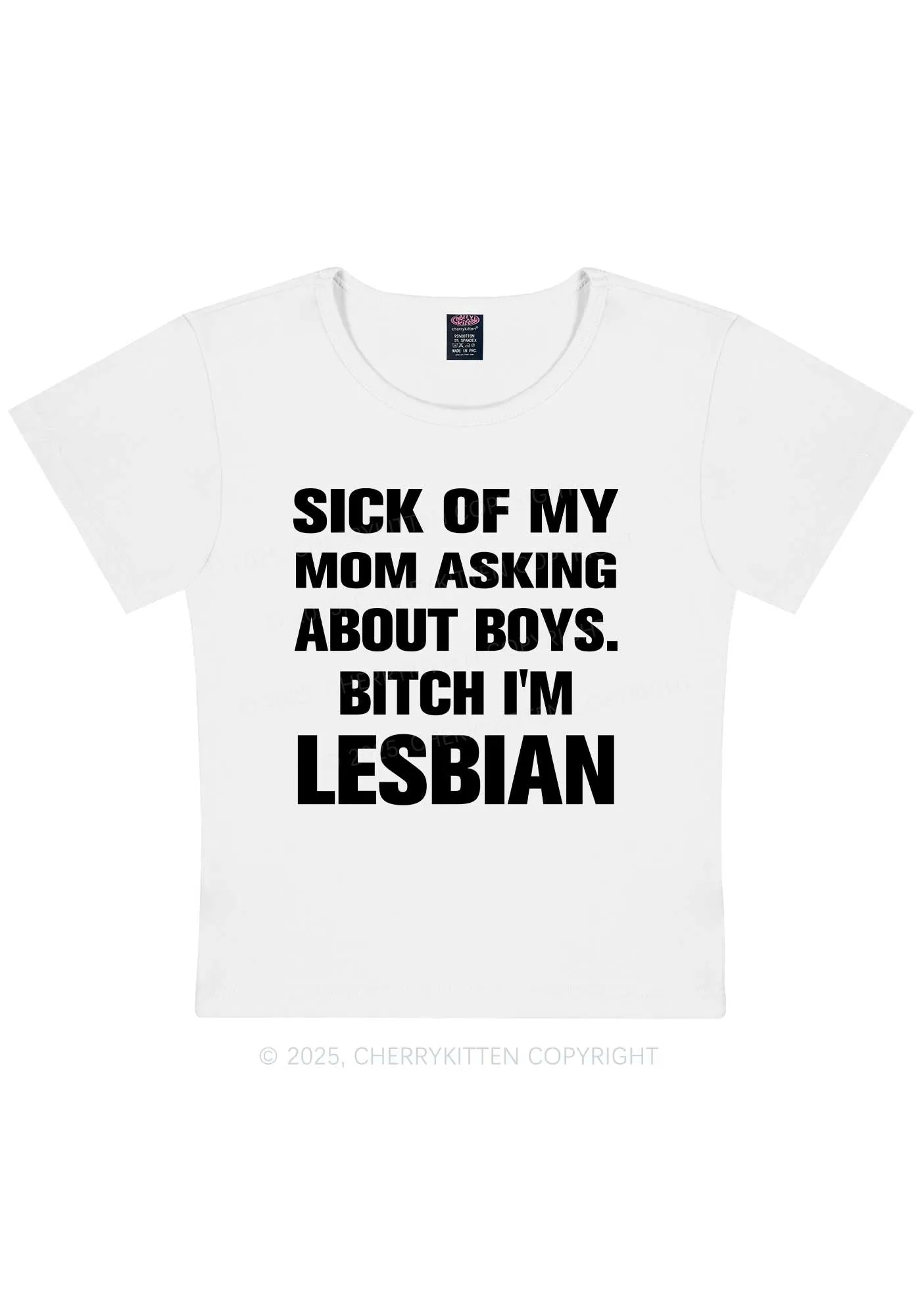 Bxxch Im Lesbian Pride Y2K Baby Tee Cherrykitten