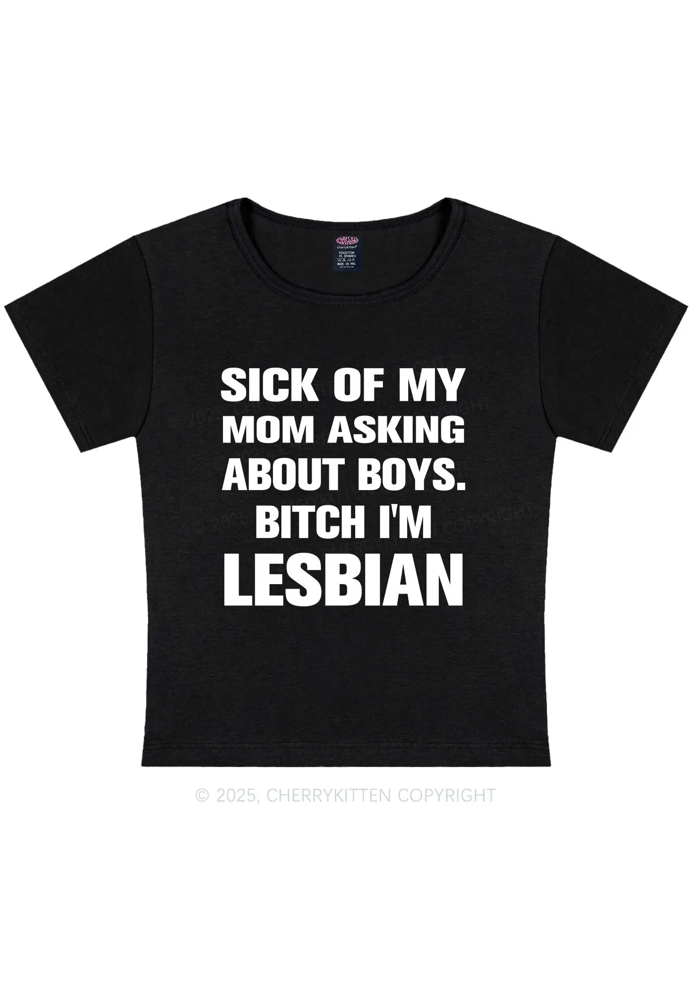 Bxxch Im Lesbian Pride Y2K Baby Tee Cherrykitten
