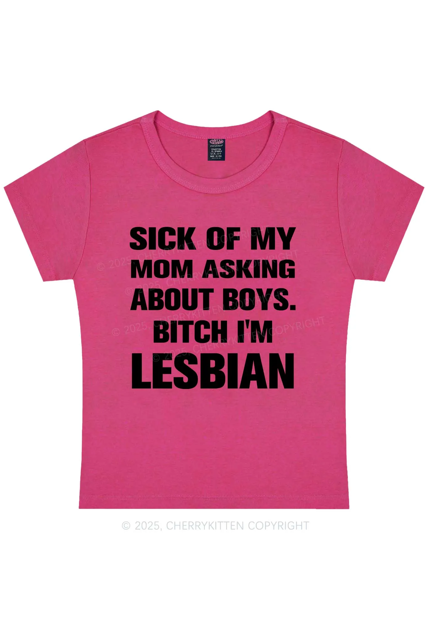 Bxxch Im Lesbian Pride Y2K Baby Tee Cherrykitten