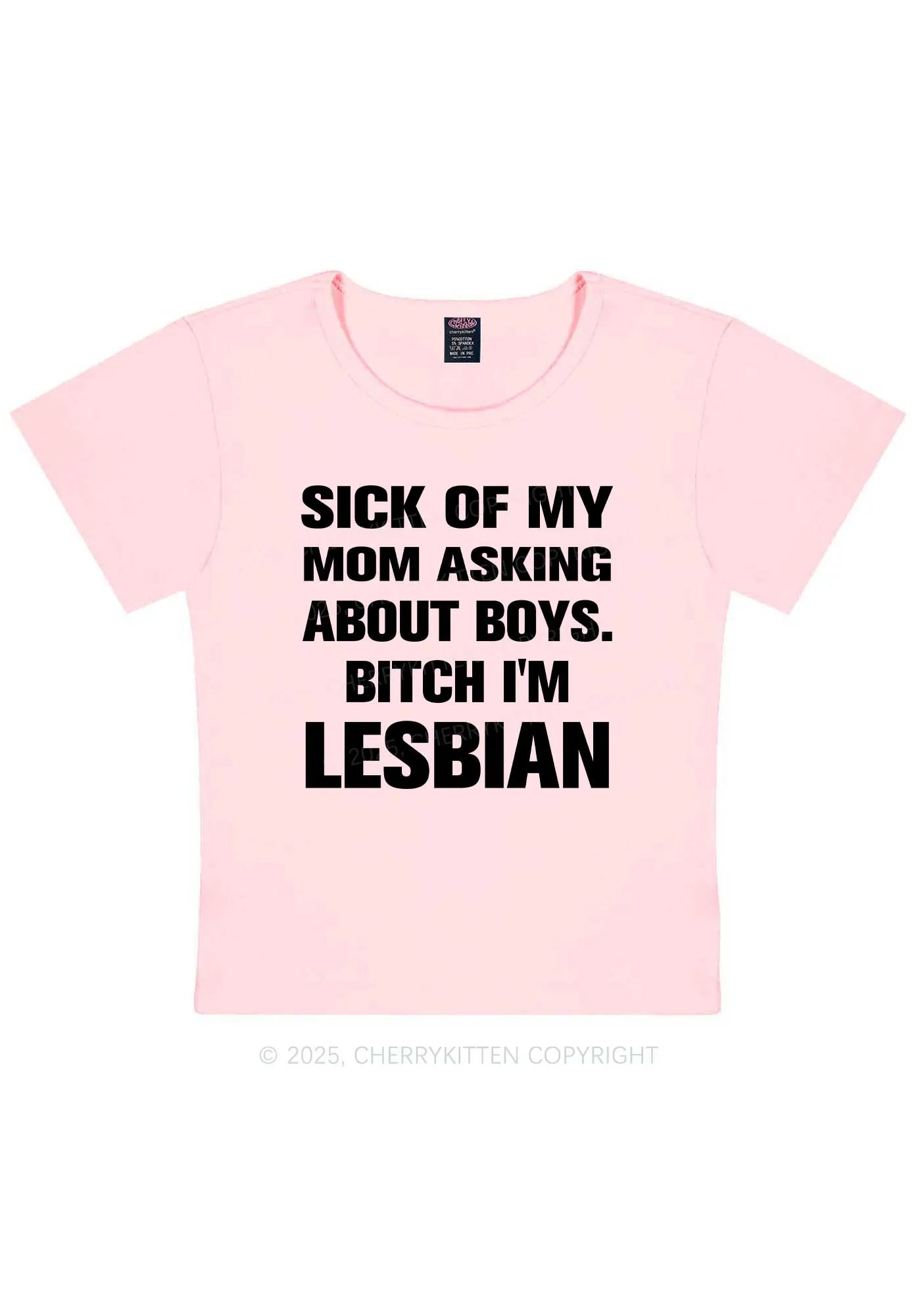 Bxxch Im Lesbian Pride Y2K Baby Tee Cherrykitten