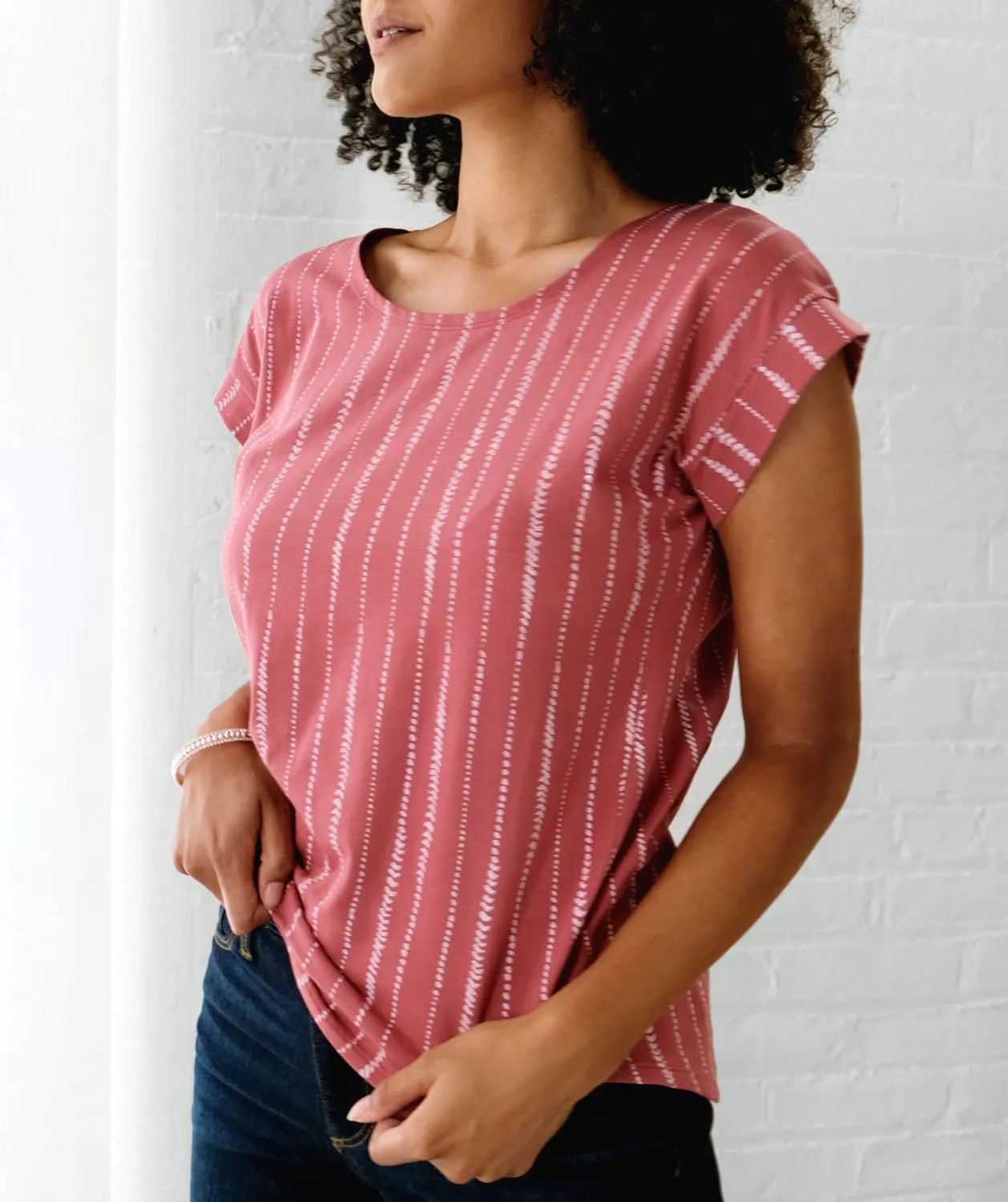 CEZANNE printed tee in Withered Rose