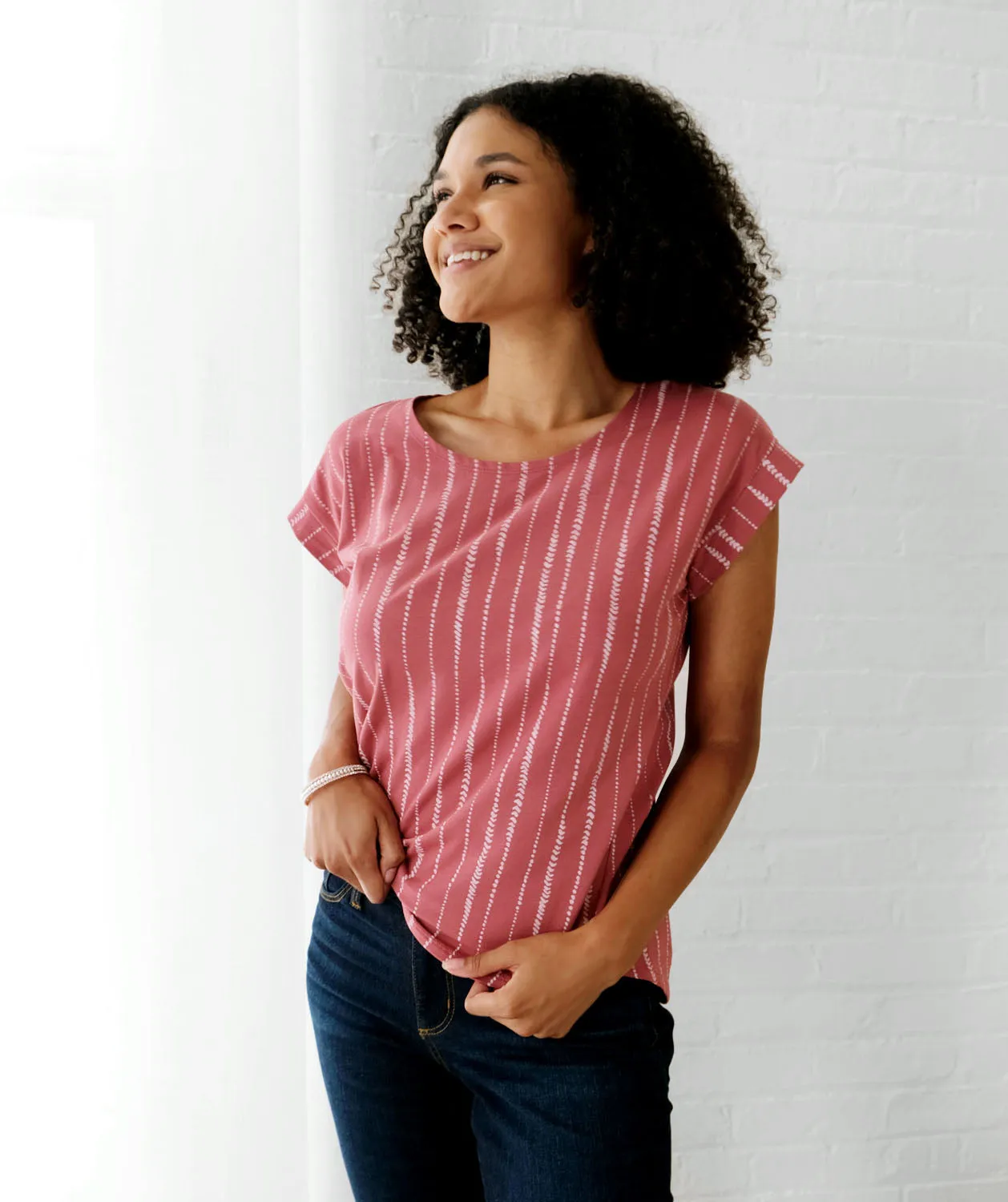 CEZANNE printed tee in Withered Rose
