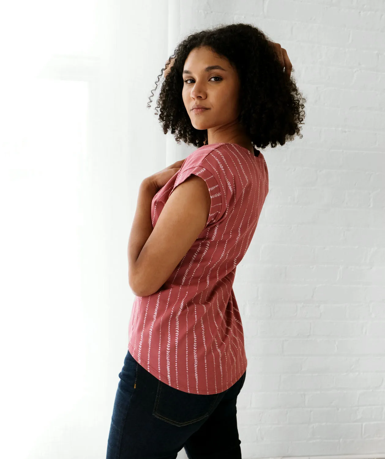 CEZANNE printed tee in Withered Rose