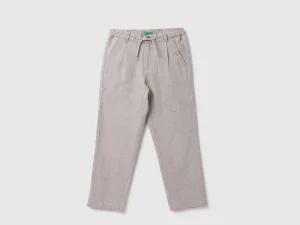 Cotton Blend Solid Regular Length Boys Trousers