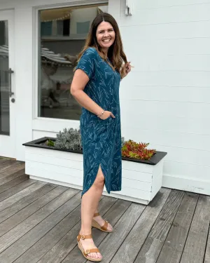 CYPRESS printed dress in Tidal Teal/White