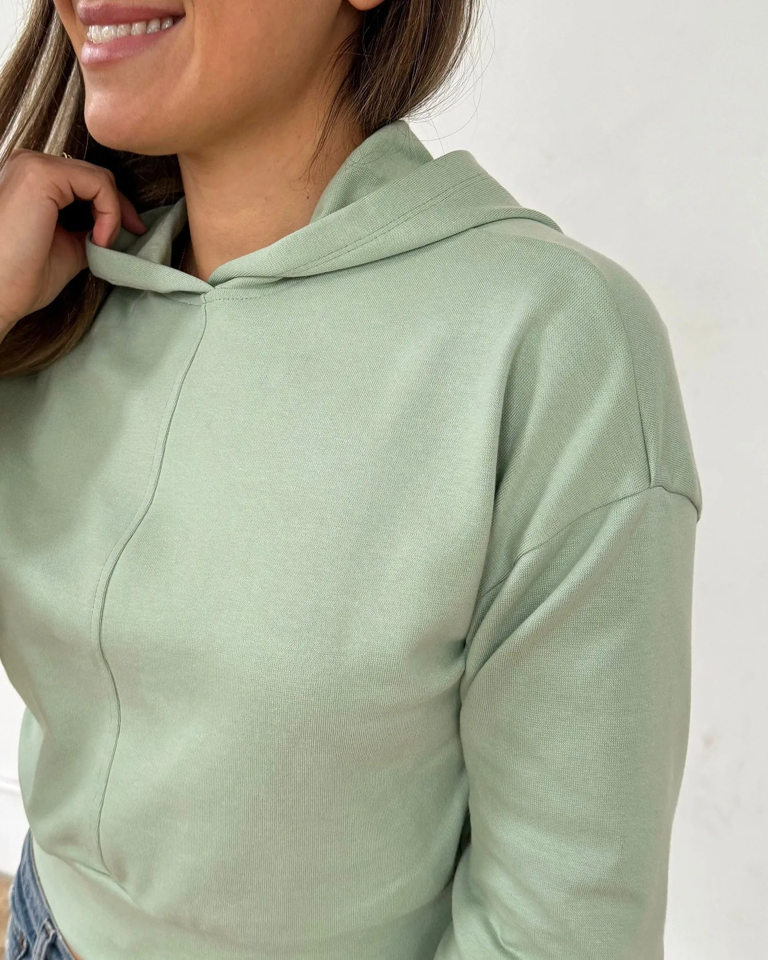 DAWN heavyknit hoodie in Sage Green