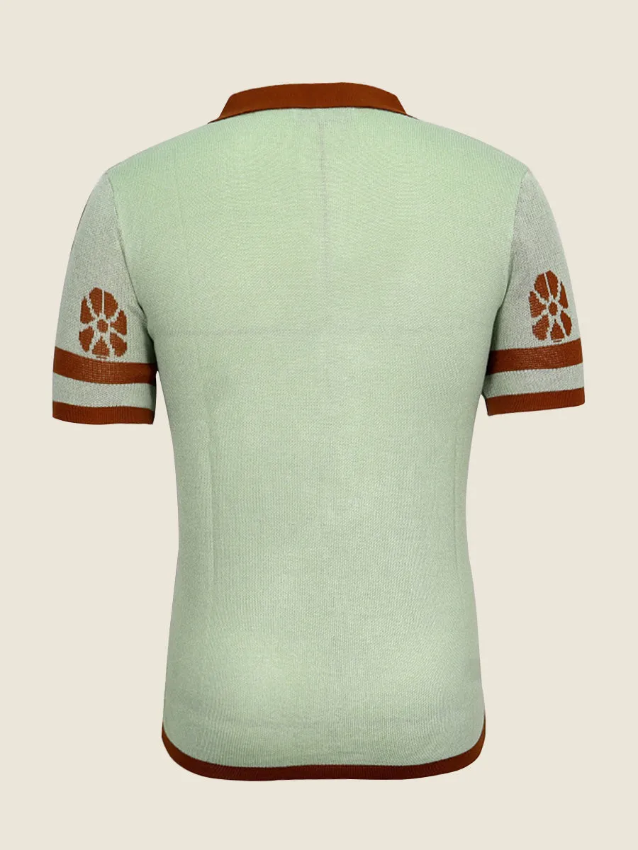 Graphic Knit Short Sleeve Polo
