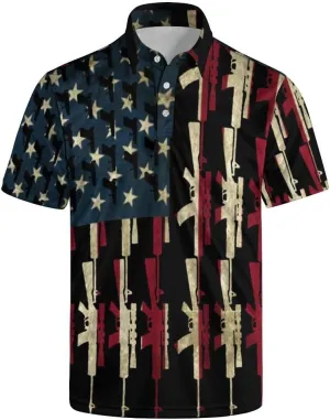 Men's Funny Golf Polo Shirts Short Sleeve Performance Golf Shirts Hawaiian Golf Polos for Summer