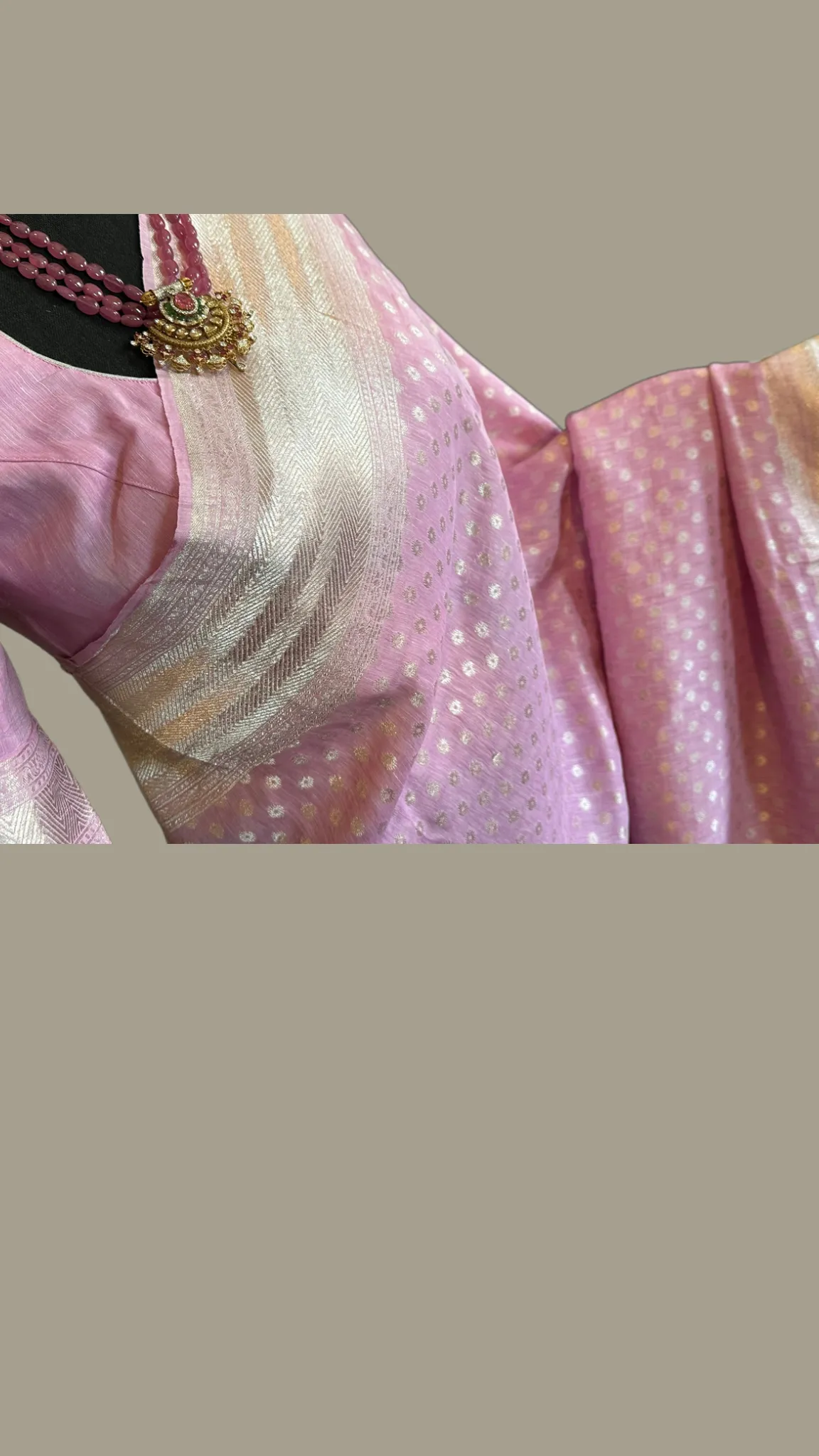 Pastels Pure beneras linen silver zari pastel pink saree embroidered linen saree online usa