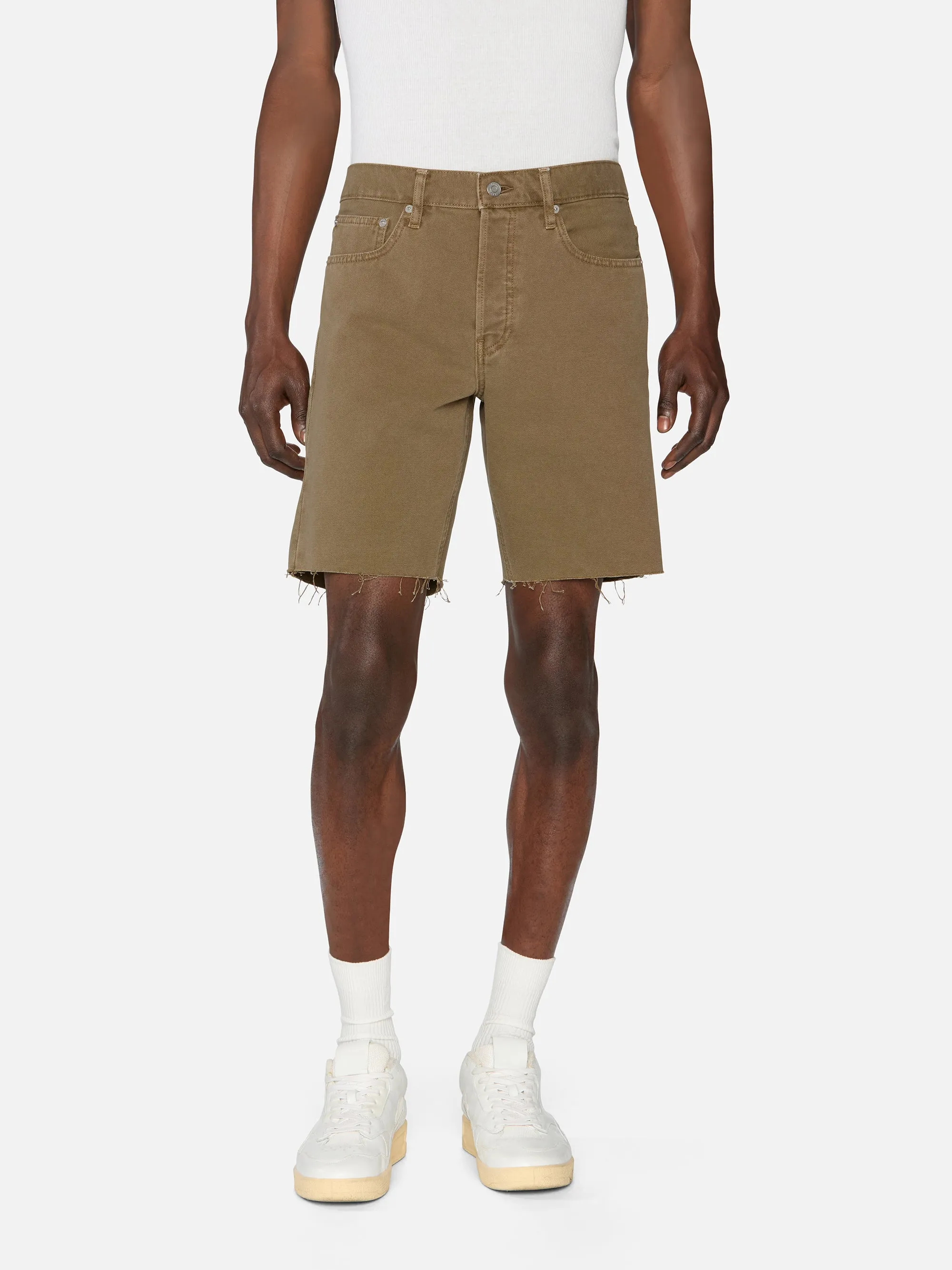 Relaxed Short Raw Hem -- Light Brown