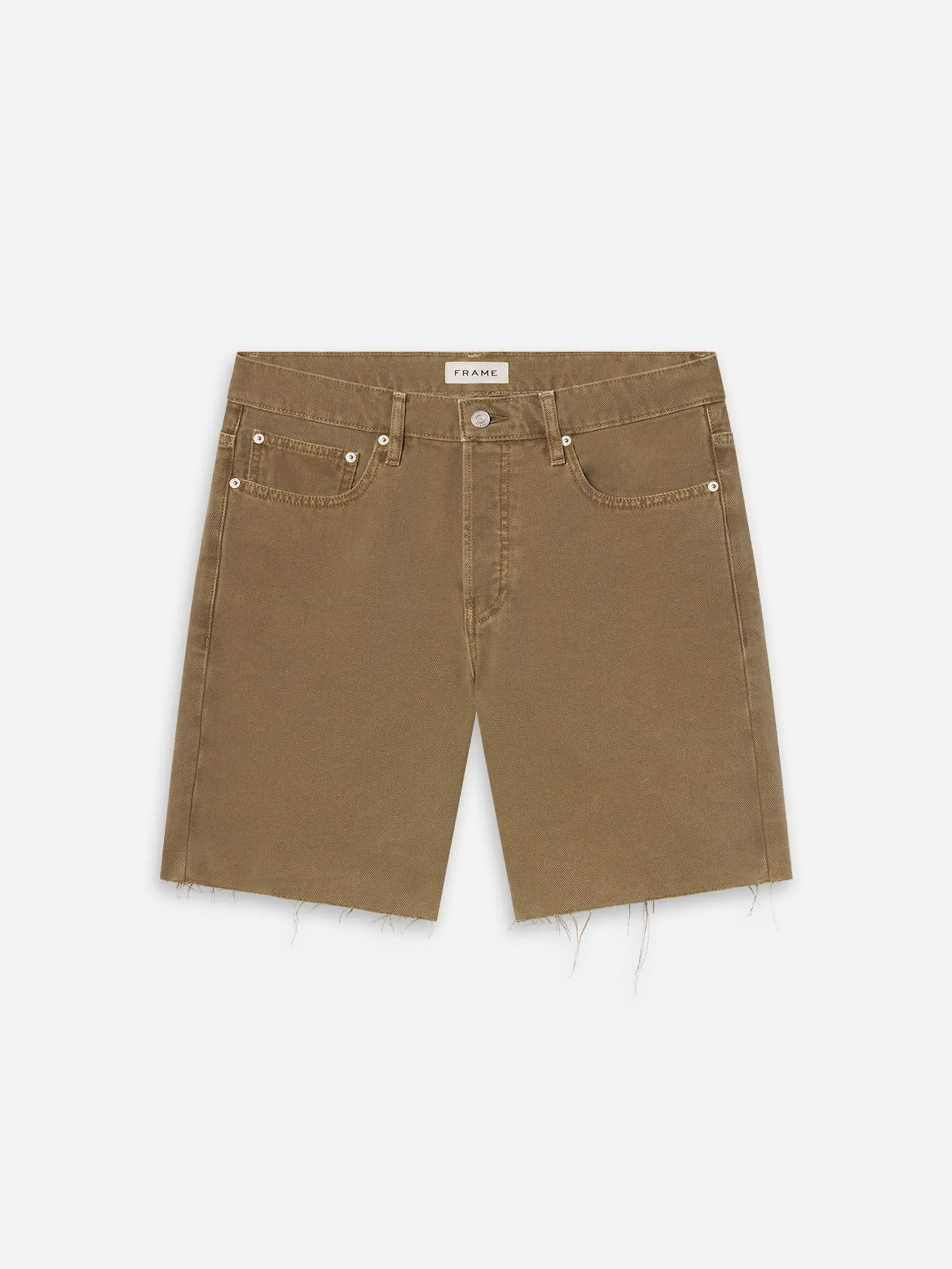 Relaxed Short Raw Hem -- Light Brown